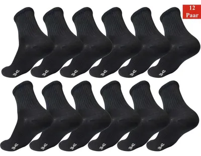Produktbild von 12 Paar Damen Sport Sneaker Socken Quarter Socks Kurzsocken Halbsocken Schwarz/39-42