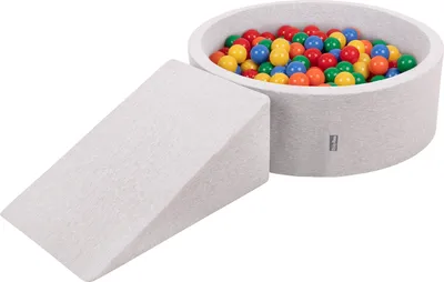 Produktbild von KiddyMoon Spielplatz Aus Schaumstoff Mit 100 Bälle 7cm Hindernisläufen Rund Bällebad Mit Zwickel Element Für Babys Und Kinder