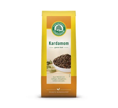 Produktbild von Lebensbaum Kardamom ganz geschält 50g – Ganze Kardamomkapseln