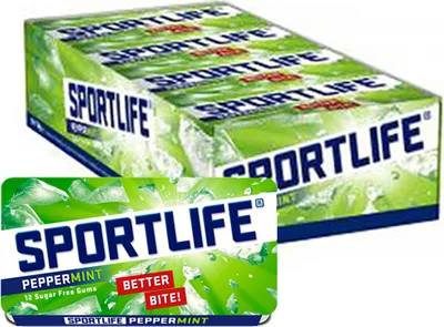 Produktbild von Sportlife Kaugummi pfefferminze 24 x 18 Gramm Lakritz