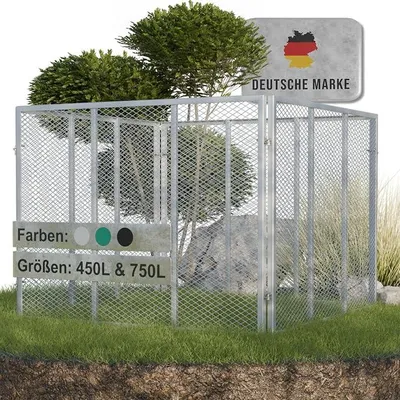 Zdjęcie produktu dla Kompostownik ogrodowy metalowy, 750 litrów, 100x100x75 cm - ocynkowany | Kompostownik metalowy z systemem montażu | do skoszonej trawy i odpadów organicznych | dobrze wentylowany, łatwe wyjmowanie kompostu