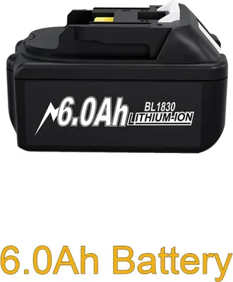 Image de Compatible avec Makita, batterie de rechange Li-Ion 18V, grise, pour outils électroportatifs BL1830/BL1840/BL1860/BL1890
