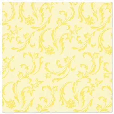 Image de Papstar serviettes 40cm 1/4 pli Royal Damascato jaune 50 pcs.