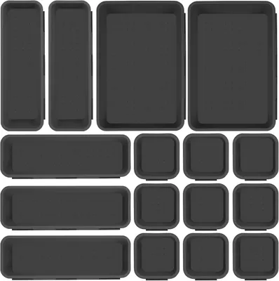 Lade-Organizer-Set, 16-teilig, 4 Größen, Antrazit