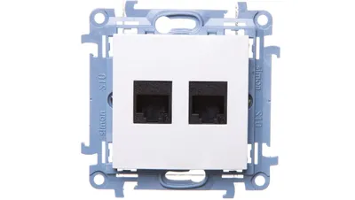 Obrázek produktu pro Simon 10 Dvojitá počítačová zásuvka 2xRJ45 kat.6 bílá C62.01/11