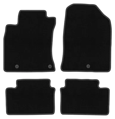 Productafbeelding van Velours automatten voor Hyundai i30 III vanaf 2016 (hatchback/stationwagen) – 4-delig, zwart, op maat – Wielganizator BASIC