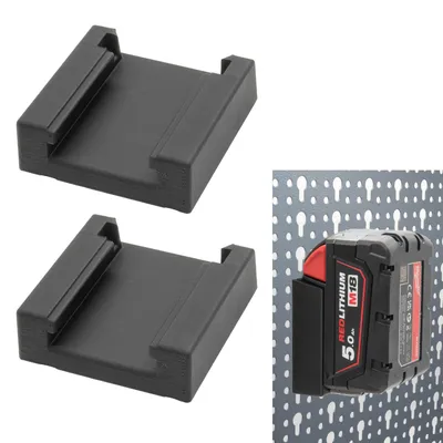Produktbild von 2x Akkuhalter Milwaukee für Küpper Lochwand M18 Halterung Akkuhalter Wandhalter 18V