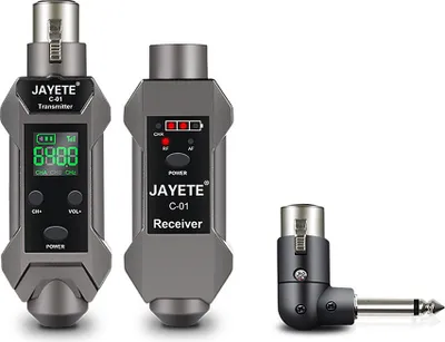 Produktbild von Kabelloses XLR-Sender- und Empfaengersystem / 50 m Reichweite / Geringe Latenz / Kompatibel mit dynamischen Mikrofonen und Kondensatormikrofonen / Wiederaufladbar / Wandelt ein kabelgebundenes Mikrofon in ein kabelloses um