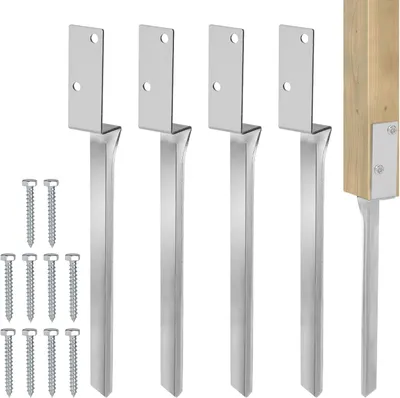 Zdjęcie produktu dla Tuleje wbijane zestaw 4 sztuk, 50 cm stal ogniowo ocynkowana, do huśtawki