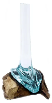 Image de Verre fondu sur bois - Vase
