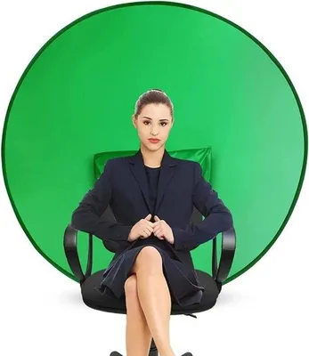 Productafbeelding van Enorm groot, groen schermpaneel - Stevig framebevestigingssysteem - Diameter: 142 cm - Groen.