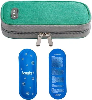 Produktbild von Famanu Insulin Kühltasche mit 2 Kühlakkus - Tragbare Medikamenten-Organizer für Reisen