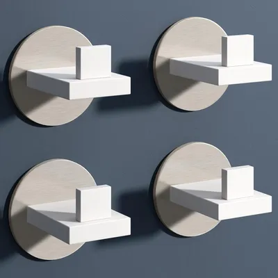 Produktbild von doporro 4 Stück Garderobenhaken Edelstahl, Kleiderhaken Wand Haken, selbstklebend & ohne Bohren Matt weiß/Nickel gebürstet für Jacken, Handtücher Stalo-08
