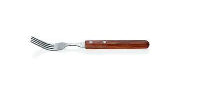 Produktbild von Steakbesteck mit Holzgriff, 21 cm, Chromstahl : Steakgabel mit Holzgriff, 20 cm, Chromstahl Variante: Steakgabel mit Holzgriff
