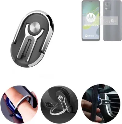 Produktbild von K-S-Trade 3in1 Smartphone-Ring Handy-Ring kompatibel mit Motorola Moto E13 Fingerhalterung  Handyring Tischständer Lüftungsgitter-Halterung Tisch