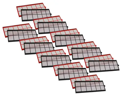 Produktbild von vhbw Filterset kompatibel mit Zehnder ComfoD 300, 350, 450, 550 Lüftungsgerät - Luftfilter G4 / F7 (20 Stück), 50 x 17 x 1 cm, Weiß / Rot / Schwarz