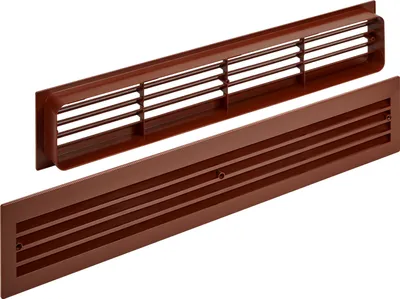Produktbild von Lüftungsgitter BRISE 457 x 92 x 17 mm Mahagoni doppelseitig durchblicksicher Schlitzlochung Türbelüftung Türlüftung Belüftung von SO-TECH