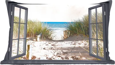 Produktbild von MuchoWow® Zierkissen Sofakissen Wohnzimmer Dekokissen 60x40 cm Durchblick - Strand - Meer - Sand - Wasser - Strandhafer - Dünen - Kopfkissen - Polster mit Foto