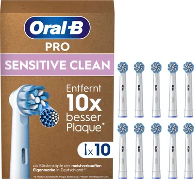 Produktbild von Oral-B Pro Sensitive Clean Aufsteckbürsten — ORIGINAL Zahnbürstenaufsatz für Elektrische Oral-B Pro Zahnbürste — Ersatzbürsten für sanfte Zahnreinigun