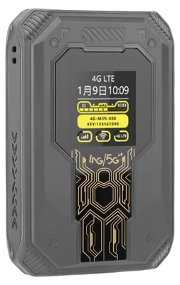 Produktbild von 4G-Mobil-WLAN-Hotspot mit Uhranzeige und SIM-Kartensteckplatz – tragbarer Router mit 300 Mbit/s für bis zu 8 Geräte, ideal für Geschäftsreisen, Reisen und Outdoor-Aktivitäten