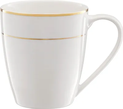 Zdjęcie produktu dla Kubek porcelanowy biały Aura Gold 360 ml