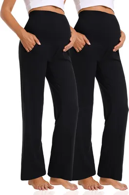 Immagine prodotto di Pantaloni sportivi premaman, gamba larga, taglio dritto, con tasche, pantaloni da tempo libero, abbigliamento premaman