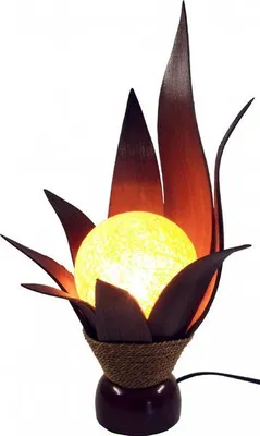 Produktbild von Deko-Leuchte LOTUS KARIMA, Tisch-Lampe aus Natur-Materialien, Stimmungsleuchte