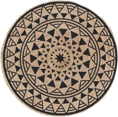 Productafbeelding van Famanu vloerkleed, rond, zacht, 90 cm - Zwart