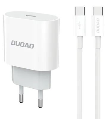 Zdjęcie produktu dla DUDAO Dudao A14EUC Adapter 20Watt 1m USB-C to cable included Hvid