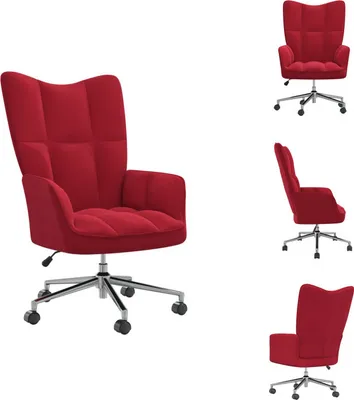 Immagine prodotto di vidaXL Poltrona relax in velluto rosso vino - Poltrona
