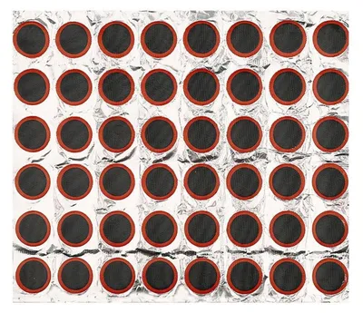 Immagine prodotto di Kit di riparazione per pneumatici da bicicletta Flickzeug, 48 pezzi, toppe in gomma rotonde da 25 mm
