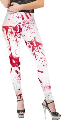 Produktbild von Blutige Leggings zu Halloween | Rot Weiß