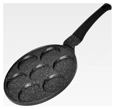 Produktbild von Pfannkuchenpfanne Ø26cm | Marmorbeschichtung Induktion | 7-Lochpfanne für Pfannkuchen und Spiegeleier