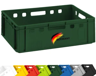 Image de Caisse à viande E2 Caisse de boucherie 60x40x20cm apte au contact alimentaire, robuste, empilable - Caisse de stockage universelle Eurobox d'Allemagne