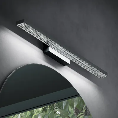 Produktbild von doporro LED Badezimmerleuchte Sandschwarz 60cm - 14W Spiegellampe 6000K (Tageslichtweiß) - Stylische Wandleuchte für Badbeleuchtung Leuchtschein