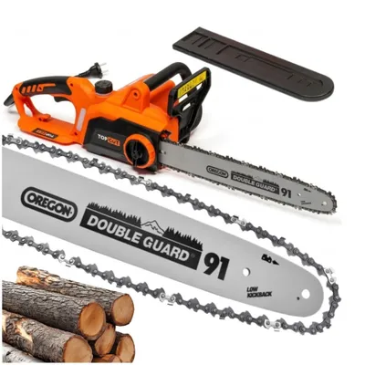 Produktbild von TOP CUT TC-CE-2400-O Elektro Kettensäge 2400W | 40 cm Oregon Schwert, werkzeuglose SDS Kettenspannung, Motorsäge für Brennholz & Gartenpflege 230V