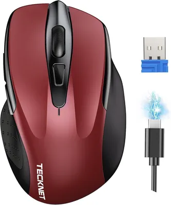 Produktbild von Maus Kabellose Maus, Wiederaufladbar Funkmaus 4800 DPI, 2,4 GHz Optische Computer Maus für Laptop, PC, Mac, 6 Tasten