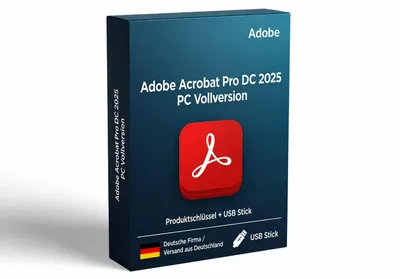 Produktbild von Adobe Acrobat Pro DC 2025 / Vollversion / Windows / Kein Abo + USB-Stick