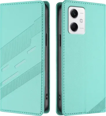 Produktbild von Hülle für Xiaomi Poco X5, Kunstleder Brieftaschen Handyhülle mit Kartenfach und Standfunktion Türkis