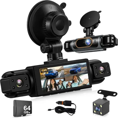 Zdjęcie produktu dla Kamera samochodowa 1080P, 3,16 cala, szerokokątna (150°), z mocowaniem
