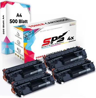 Produktbild von Druckerpapier A4 + 4x Multipack Set Kompatibel für HP LaserJet 1160 (Q5949A/49A) Toner Schwarz