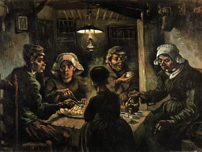Produktbild von Vincent Van Gogh Kunstdruck Bild - Die Kartoffelesser, 1885 (60 x 80 cm)