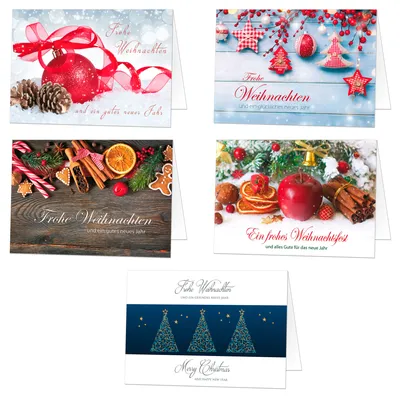 Produktbild von 20 Exklusive Weihnachtskarten (Klappkarten) mit Umschlag Set, perfekt für stilvolle Grüße an Freunde, Familie und Geschäftspartner