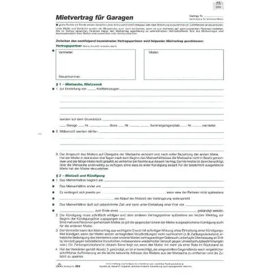 Image de RNK Verlag 553 Contrat de location pour garages, 4 pages, plié à DIN A4
