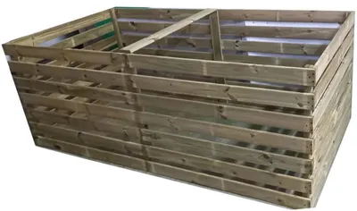 Image de Composteur en bois Composteur de jardin Composteur surélevé en bois 200 x 100 x 90 1800 l Neuf