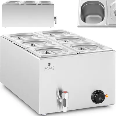 Zdjęcie produktu dla Bemar podgrzewacz do potraw bufet grzewczy 6 x GN 1/6 600 W