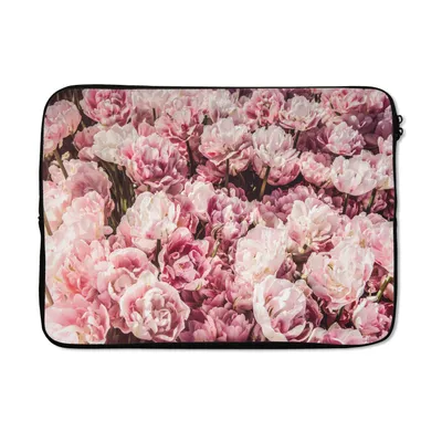 Produktbild von MuchoWow® Laptop Hülle 13 Zoll Blumen - Natur - Rosa Laptoptasche - Laptophülle - Sleeve - Rundumschutz
