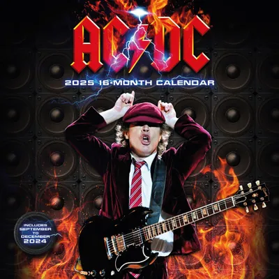 Produktbild von Pyramid - AC/DC 2025 Broschürenkalender, 30x30cm, Monatskalender für Fans der Musik-Band, Kalender mit kultigen Bildern der Band, nachhaltig nur mit Papierumschlag
