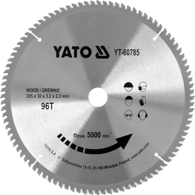 Produktbild von Yato YT-60785, Kunststoff, Holz, 30,5 cm, 3 cm, Hartmetall-bestücktes Wolfram (TCT), 5000 RPM, Yato