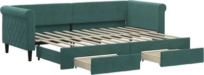 Immagine prodotto di vidaXL Letto da giorno allungabile con cassetti verde scuro 80x200 cm in velluto